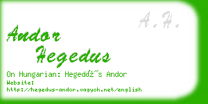 andor hegedus business card